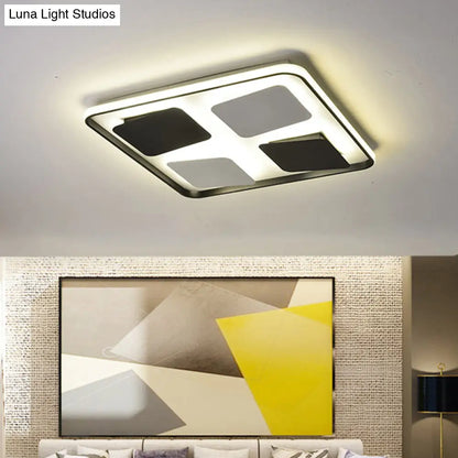 DecorBites™ DecorBites™ Modern LED Ceiling Light with Black & White Acrylic Shade - Warm/White Light