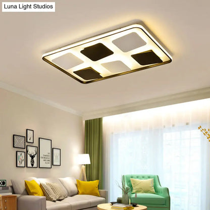 DecorBites™ DecorBites™ Modern LED Ceiling Light with Black & White Acrylic Shade - Warm/White Light