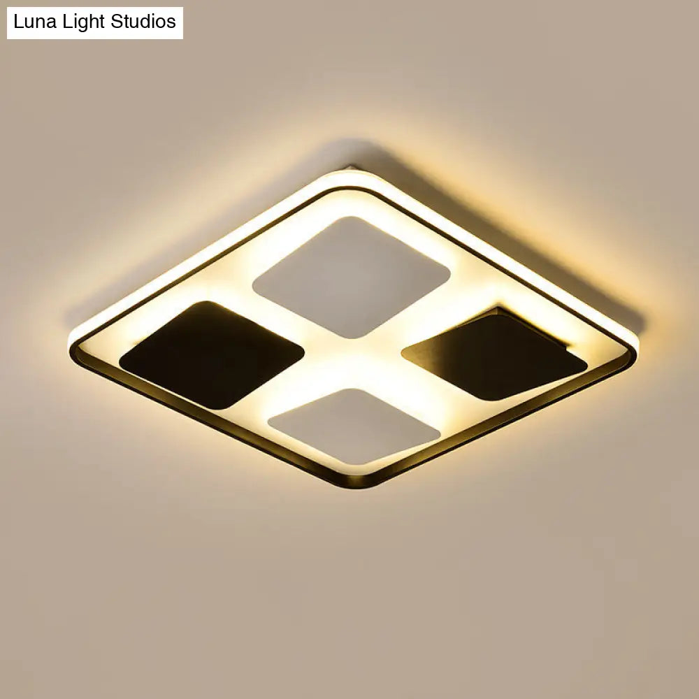 DecorBites™ DecorBites™ Modern LED Ceiling Light with Black & White Acrylic Shade - Warm/White Light