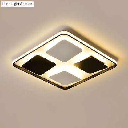 DecorBites™ DecorBites™ Modern LED Ceiling Light with Black & White Acrylic Shade - Warm/White Light