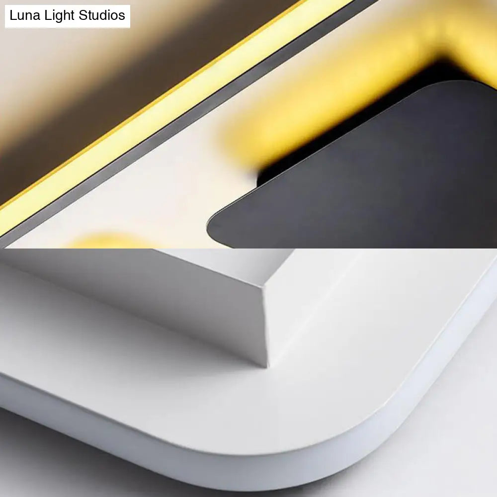 DecorBites™ DecorBites™ Modern LED Ceiling Light with Black & White Acrylic Shade - Warm/White Light