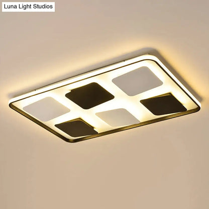 DecorBites™ DecorBites™ Modern LED Ceiling Light with Black & White Acrylic Shade - Warm/White Light