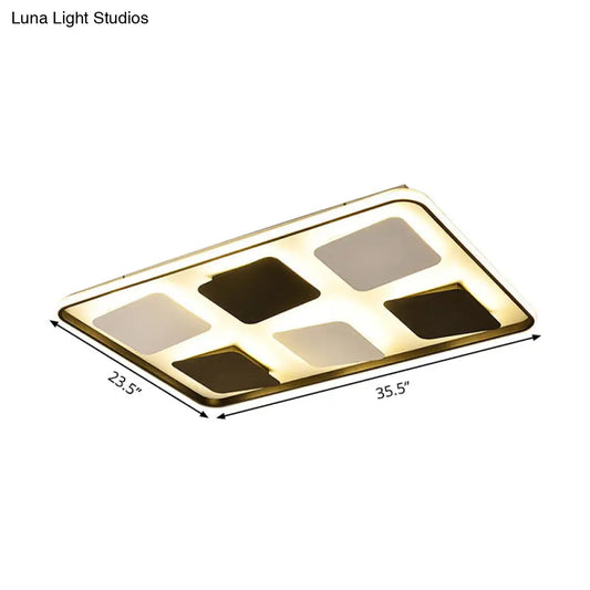 DecorBites™ DecorBites™ Modern LED Ceiling Light with Black & White Acrylic Shade - Warm/White Light