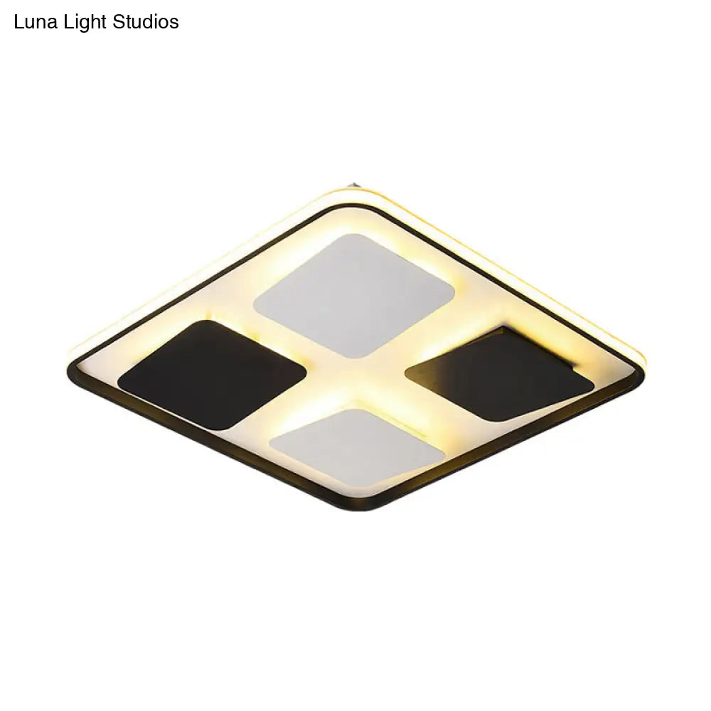 DecorBites™ DecorBites™ Modern LED Ceiling Light with Black & White Acrylic Shade - Warm/White Light