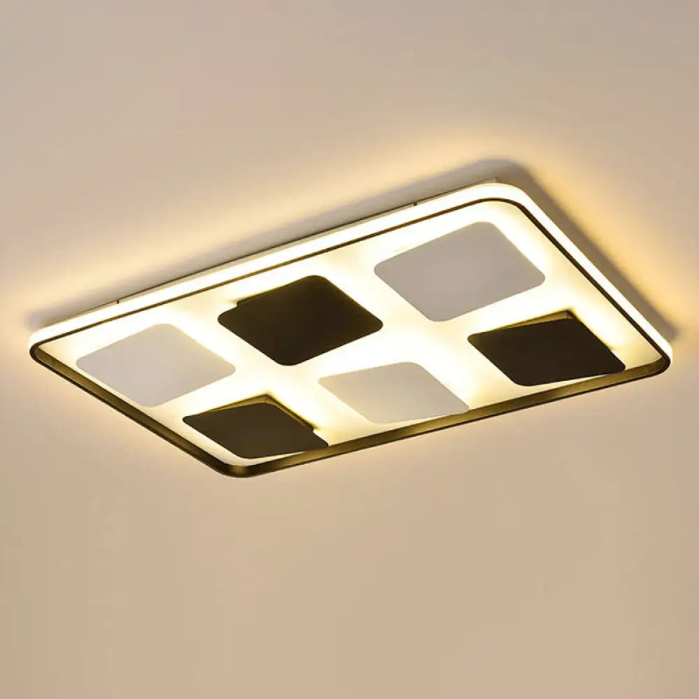 DecorBites™ DecorBites™ Modern LED Ceiling Light with Black & White Acrylic Shade - Warm/White Light