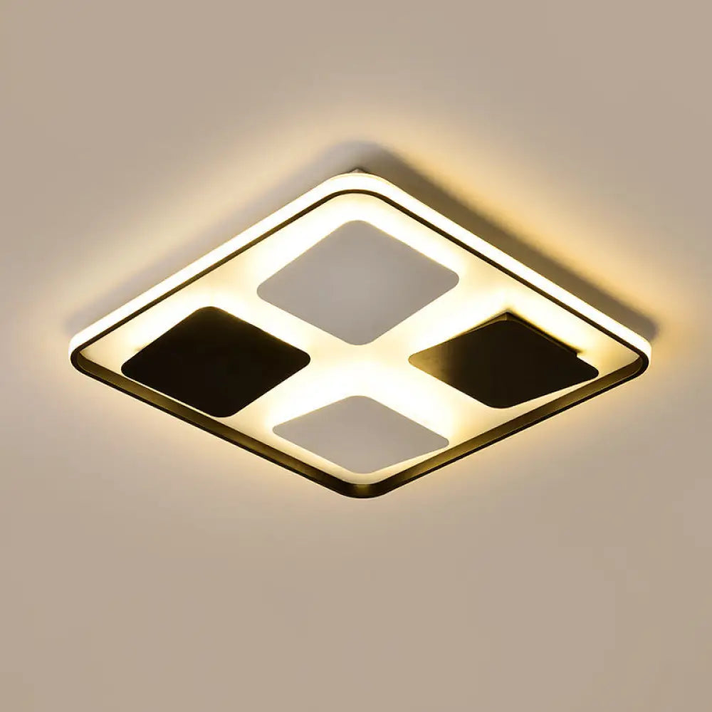 DecorBites™ DecorBites™ Modern LED Ceiling Light with Black & White Acrylic Shade - Warm/White Light