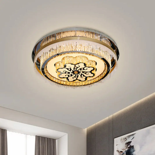DecorBites™ DecorBites™ Modern LED Ceiling Light with Crystal Clear Nickel Finish & Cloud Pattern