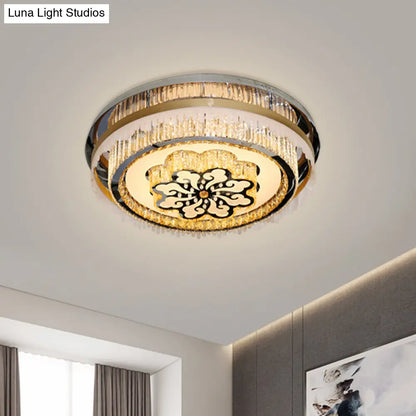 DecorBites™ DecorBites™ Modern LED Ceiling Light with Crystal Clear Nickel Finish & Cloud Pattern