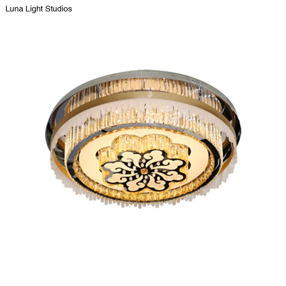 DecorBites™ DecorBites™ Modern LED Ceiling Light with Crystal Clear Nickel Finish & Cloud Pattern