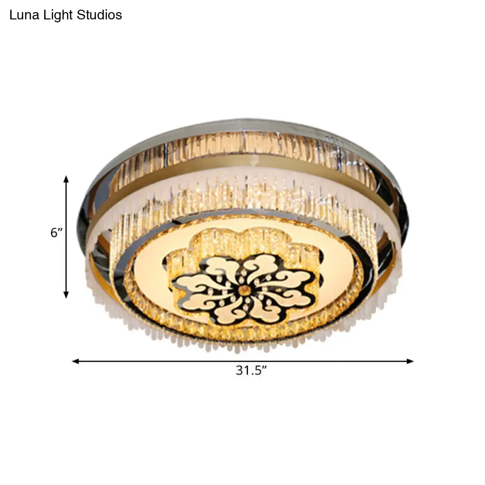 DecorBites™ DecorBites™ Modern LED Ceiling Light with Crystal Clear Nickel Finish & Cloud Pattern