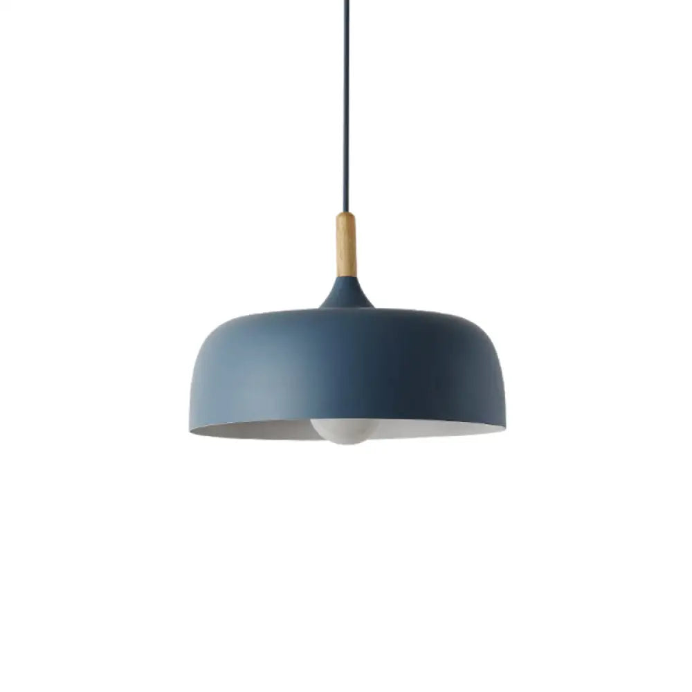 Modern LED Ceiling Pendant Light with Wood Lamp Socket - Macaron Color Option