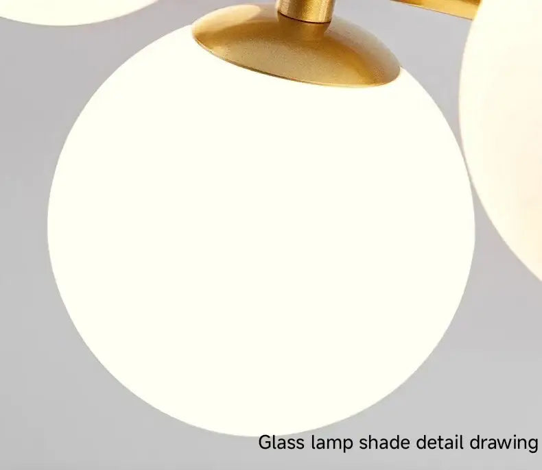 DecorBites™ 9-light modern chandelier with sleek opaline glass lamp shade and polished brass head ring fixture