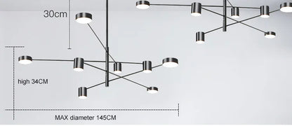 Modern LED Chandelier - Gold Black - Living Room - Bedroom - Chandelier