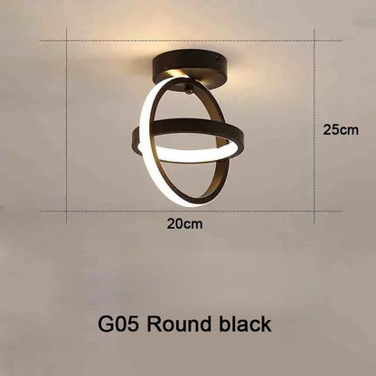 Modern LED Chandelier Light for Home - D-black-30W / 3-color light