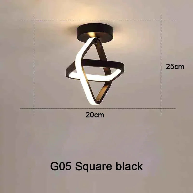 Modern LED Chandelier Light for Home - E-black-30W / 3-color light