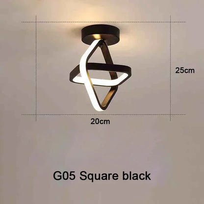 Modern LED Chandelier Light for Home - E-black-30W / 3-color light
