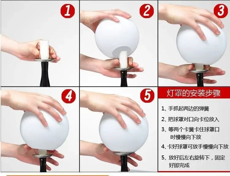 Modern led chandelier with white frosted glass globe lampshade and black metal stem for living room luxury led switch type lighting