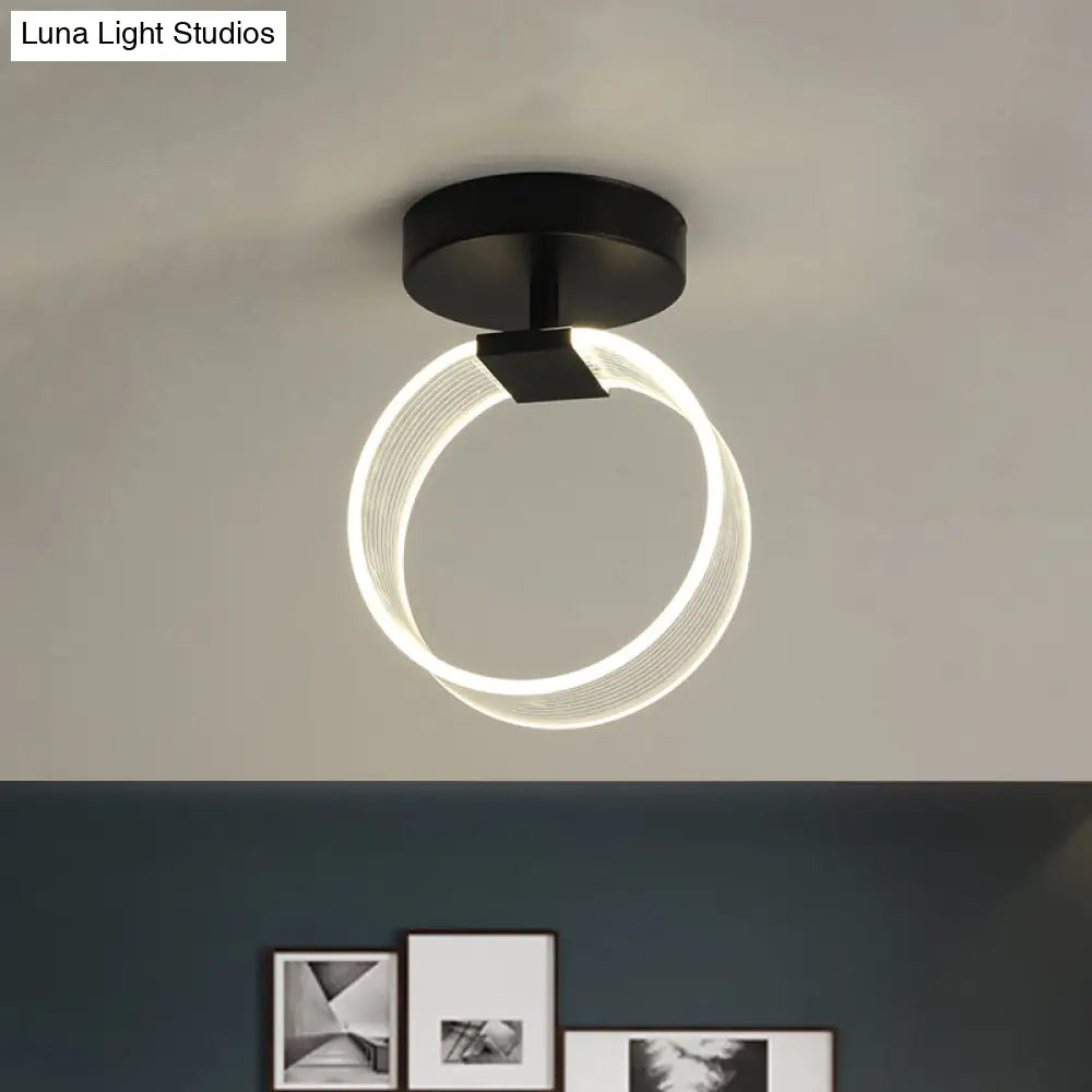 DecorBites™ DecorBites™ Modern LED Corridor Ceiling Lamp - Black/Gold Semi Flush Mount with Acrylic Shade