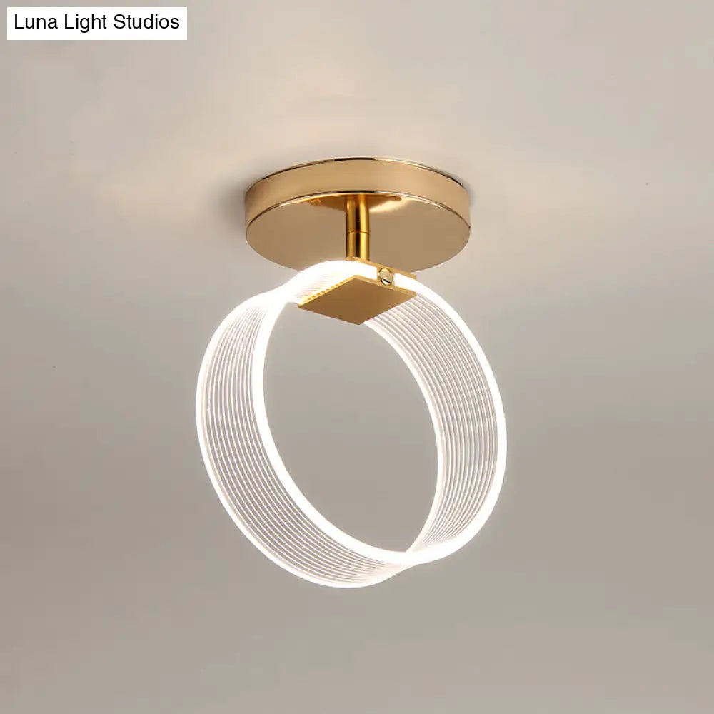 DecorBites™ DecorBites™ Modern LED Corridor Ceiling Lamp - Black/Gold Semi Flush Mount with Acrylic Shade