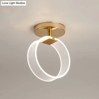 DecorBites™ DecorBites™ Modern LED Corridor Ceiling Lamp - Black/Gold Semi Flush Mount with Acrylic Shade