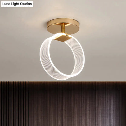 DecorBites™ DecorBites™ Modern LED Corridor Ceiling Lamp - Black/Gold Semi Flush Mount with Acrylic Shade