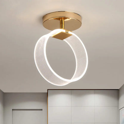 DecorBites™ DecorBites™ Modern LED Corridor Ceiling Lamp - Black/Gold Semi Flush Mount with Acrylic Shade