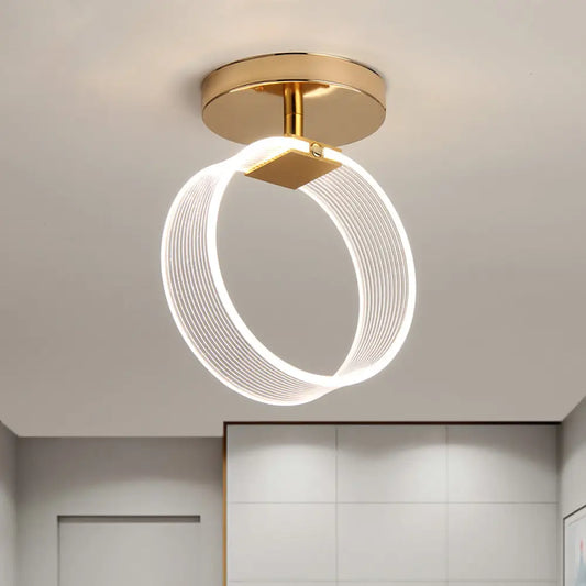 DecorBites™ DecorBites™ Modern LED Corridor Ceiling Lamp - Black/Gold Semi Flush Mount with Acrylic Shade