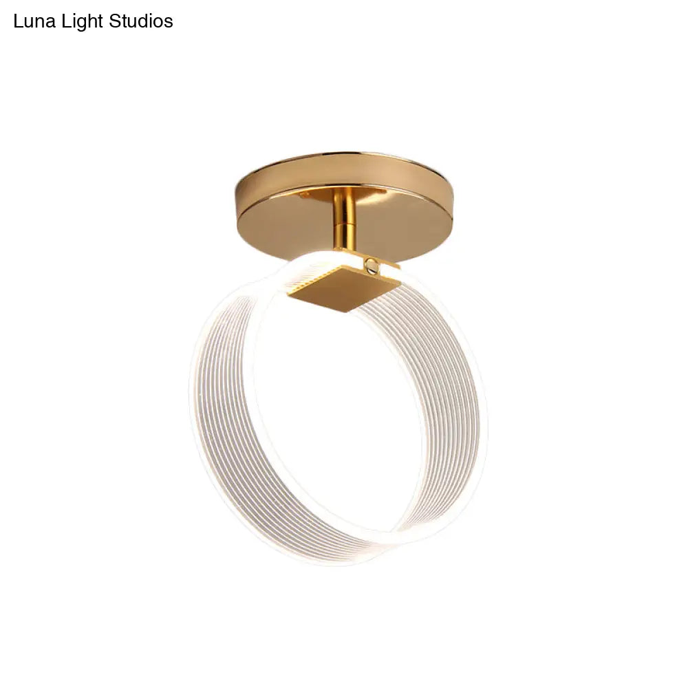 DecorBites™ DecorBites™ Modern LED Corridor Ceiling Lamp - Black/Gold Semi Flush Mount with Acrylic Shade