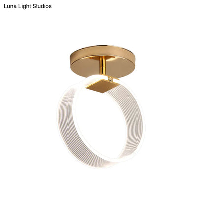 DecorBites™ DecorBites™ Modern LED Corridor Ceiling Lamp - Black/Gold Semi Flush Mount with Acrylic Shade