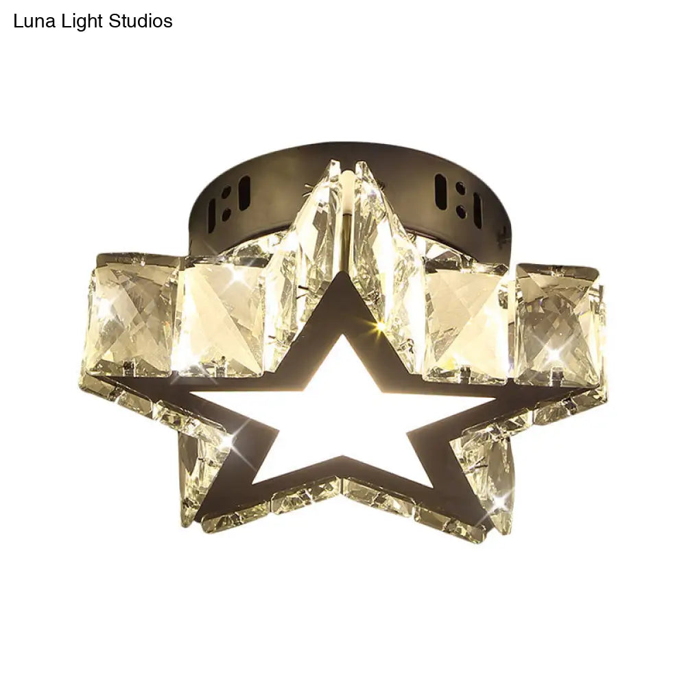 DecorBites™ Lámpara de techo LED moderna de cristal para pasillos con acabado cromado