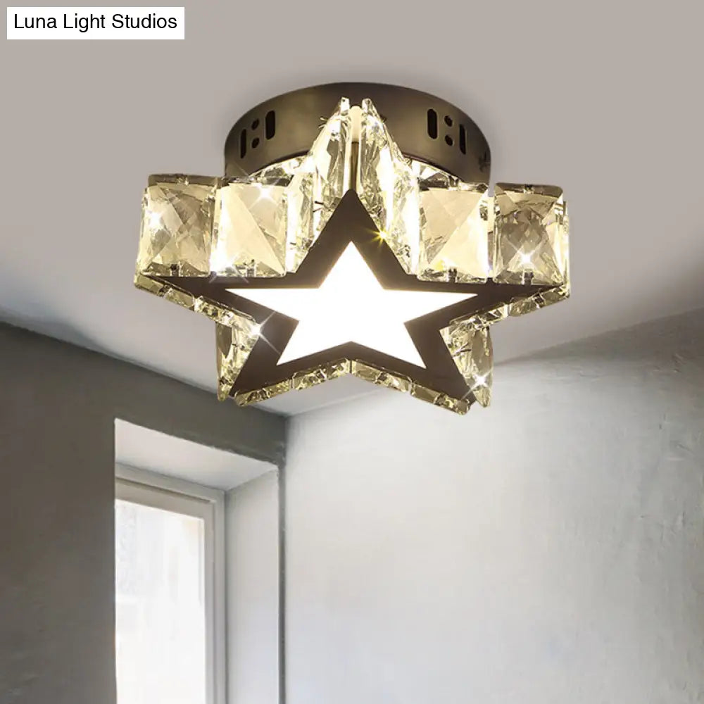 DecorBites™ Lámpara de techo LED moderna de cristal para pasillos con acabado cromado