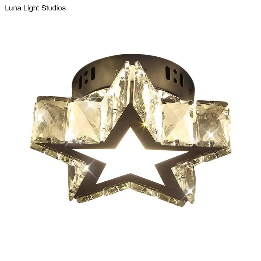 DecorBites™ Lámpara de techo LED moderna de cristal para pasillos con acabado cromado