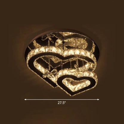 Lámpara de techo DecorBites™ Moderna LED con forma de corazón de cristal - Biselada, transparente, semiempotrada