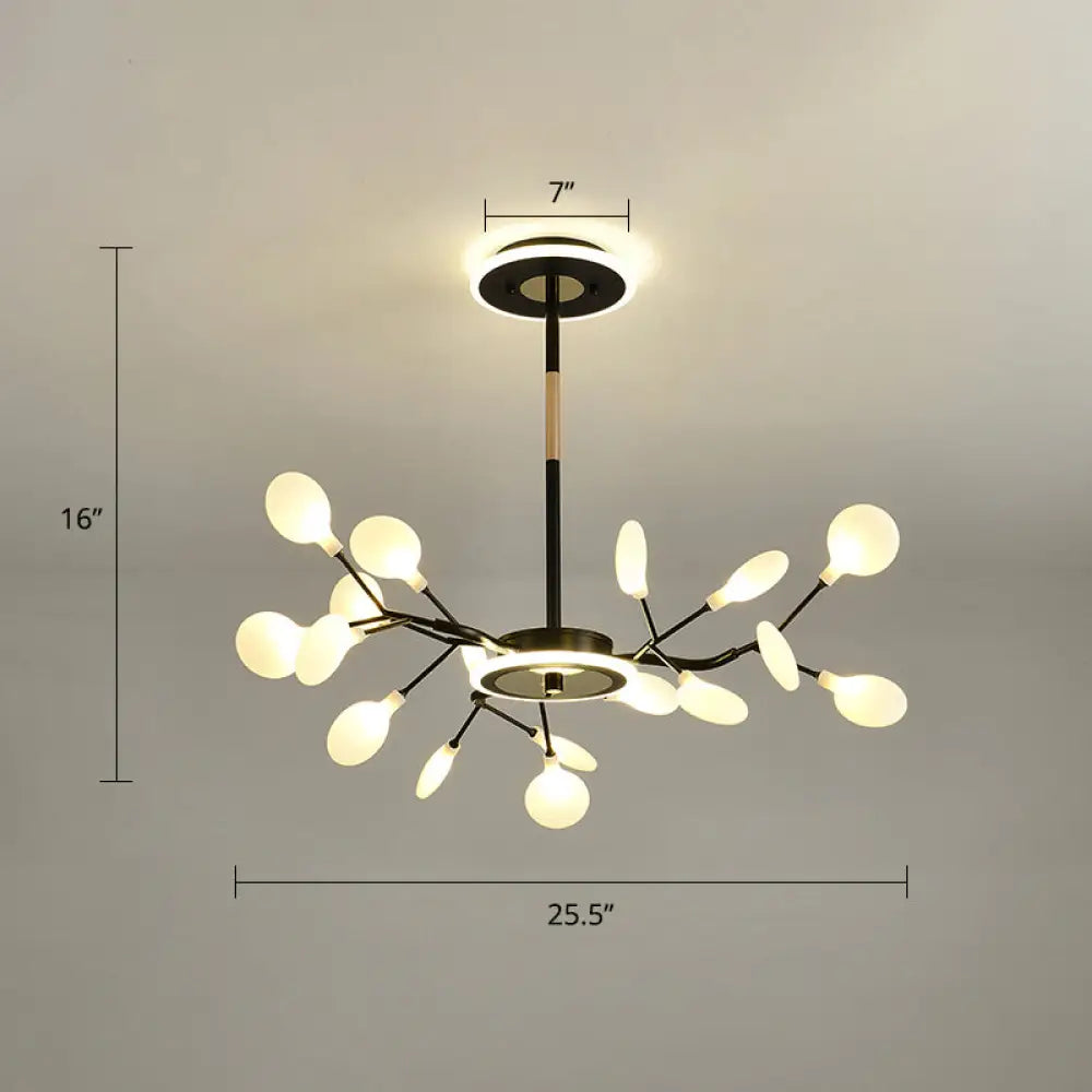 Lámpara de araña LED moderna con forma de luciérnaga para salones elegantes