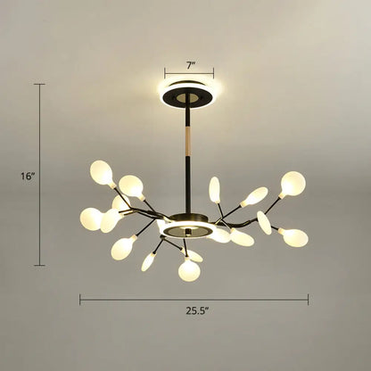 Lámpara de araña LED moderna con forma de luciérnaga para salones elegantes