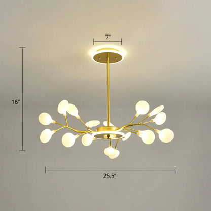 Lámpara de araña LED moderna con forma de luciérnaga para salones elegantes