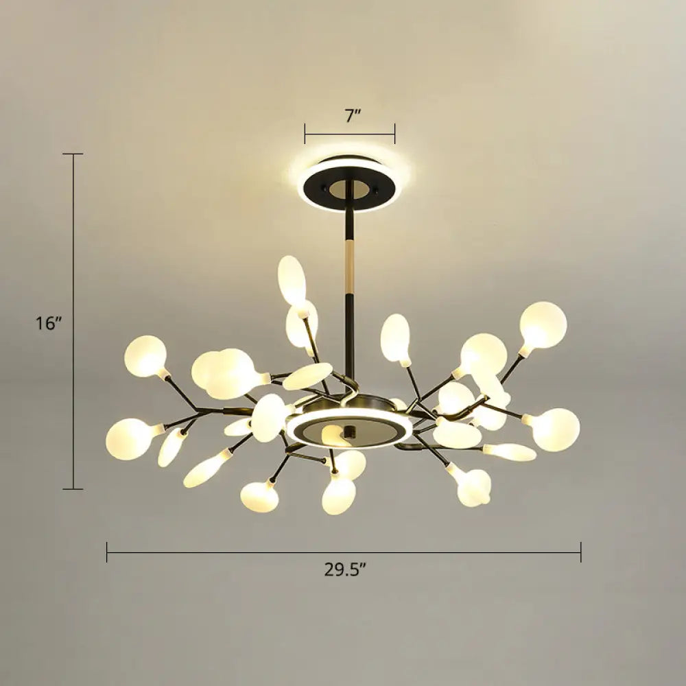 Lámpara de araña LED moderna con forma de luciérnaga para salones elegantes