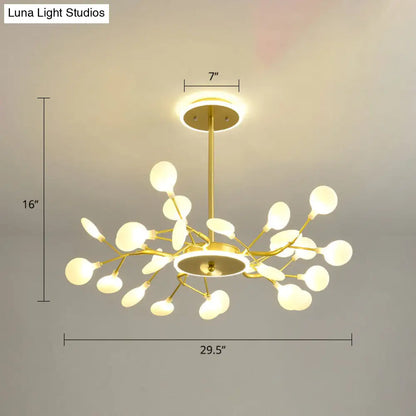 Lámpara de araña LED moderna con forma de luciérnaga para salones elegantes