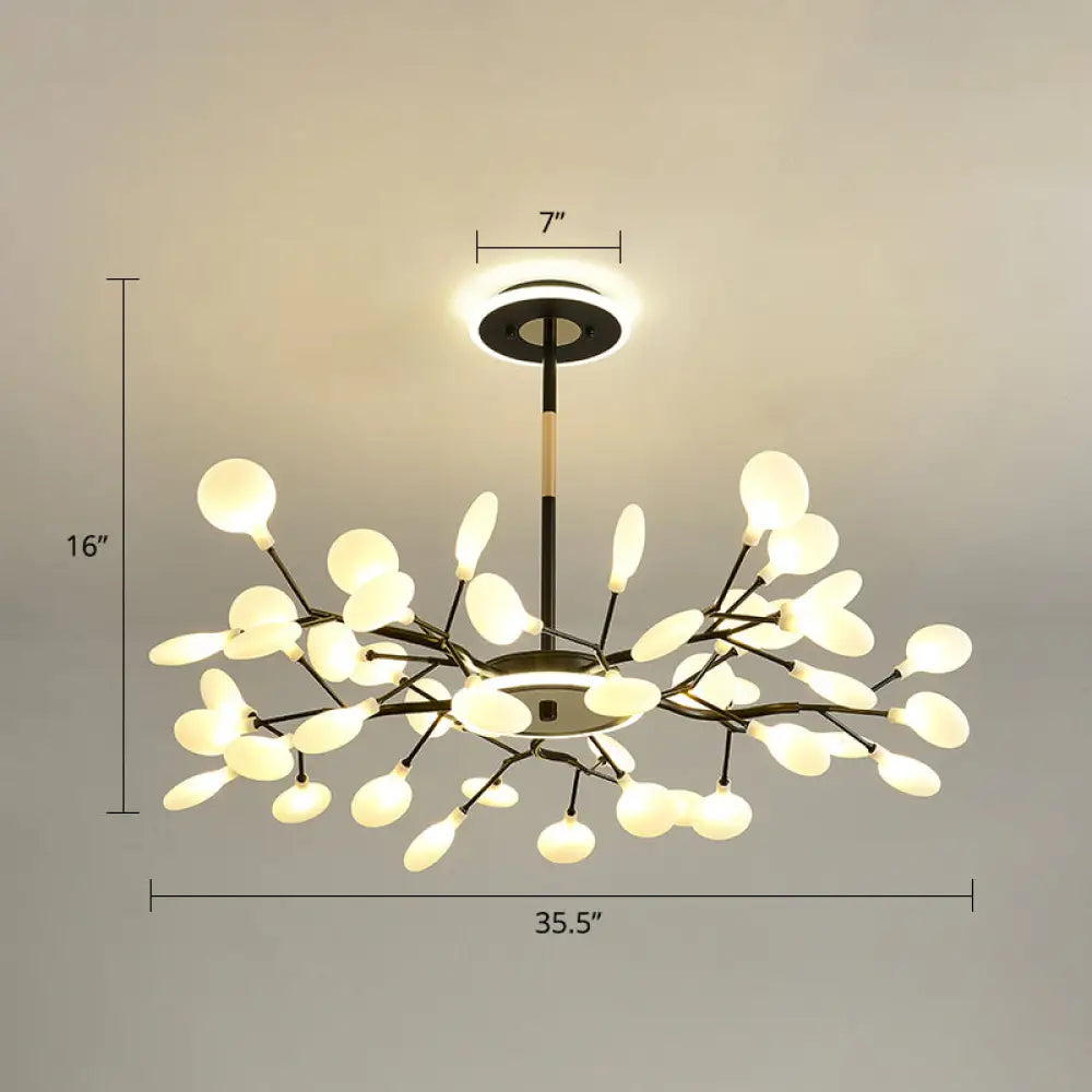 Lámpara de araña LED moderna con forma de luciérnaga para salones elegantes