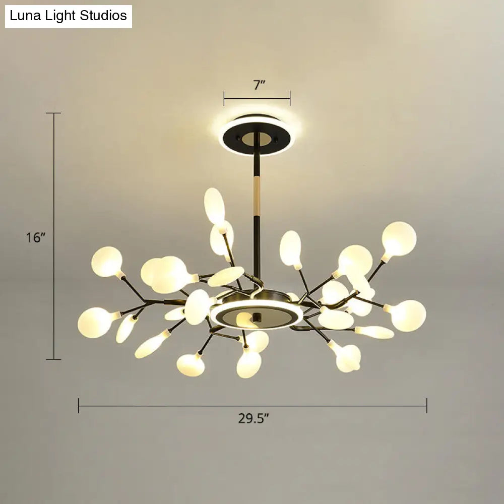 Lámpara de araña LED moderna con forma de luciérnaga para salones elegantes