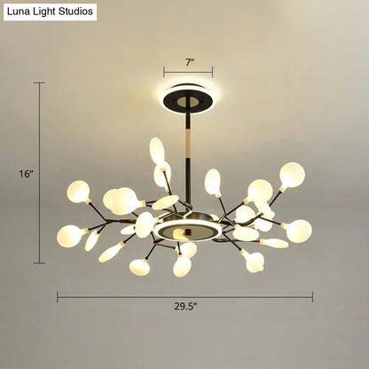 Lámpara de araña LED moderna con forma de luciérnaga para salones elegantes