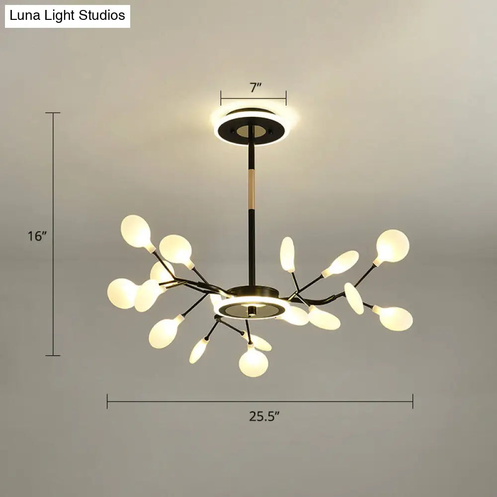 Lámpara de araña LED moderna con forma de luciérnaga para salones elegantes