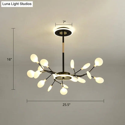 Lámpara de araña LED moderna con forma de luciérnaga para salones elegantes