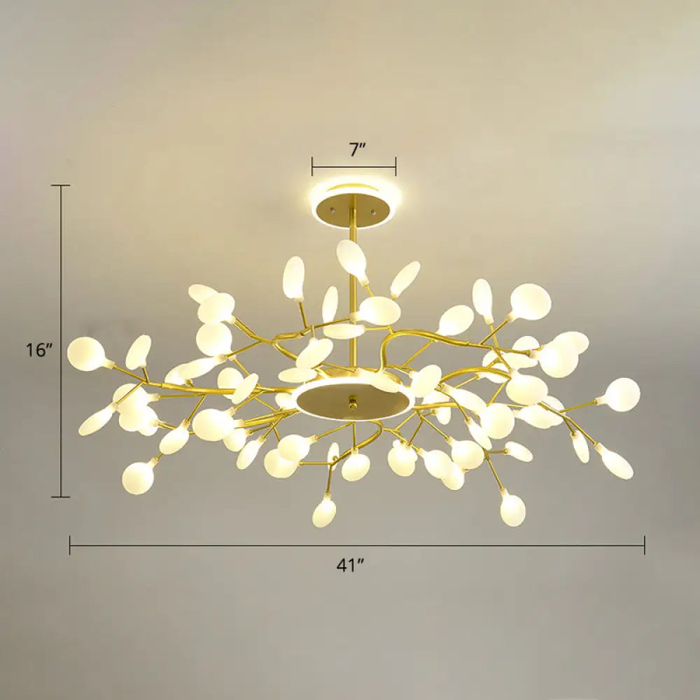 Lámpara de araña LED moderna con forma de luciérnaga para salones elegantes