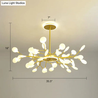 Lámpara de araña LED moderna con forma de luciérnaga para salones elegantes