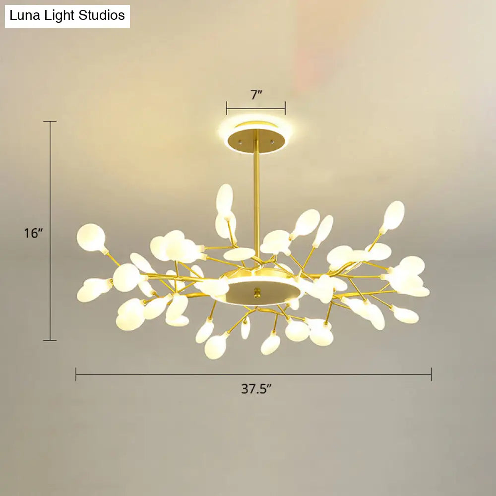 Lámpara de araña LED moderna con forma de luciérnaga para salones elegantes