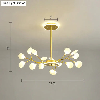 Lámpara de araña LED moderna con forma de luciérnaga para salones elegantes