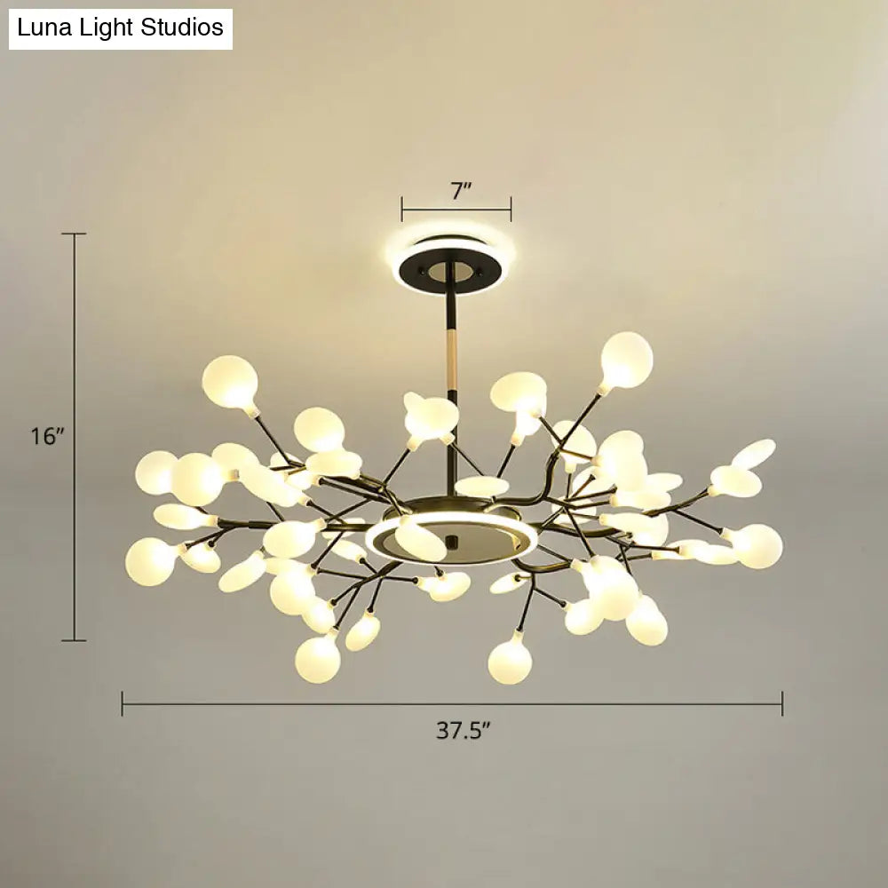 Lámpara de araña LED moderna con forma de luciérnaga para salones elegantes