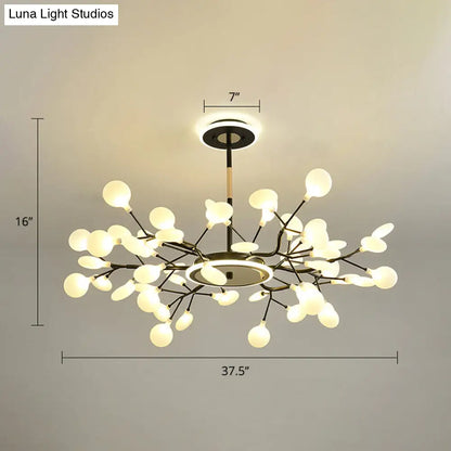 Lámpara de araña LED moderna con forma de luciérnaga para salones elegantes