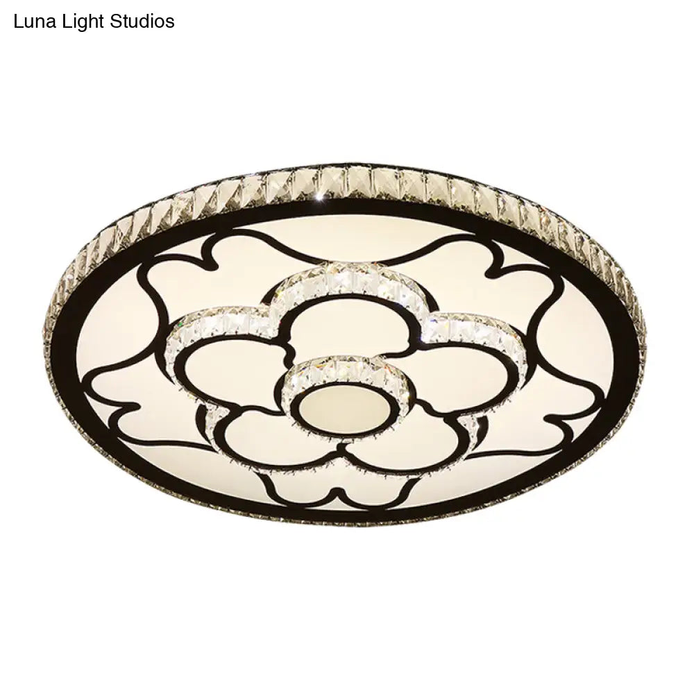 DecorBites™ DecorBites™ Modern LED Floral Ceiling Light with Stainless Steel Crystal Insert - Flush Mount